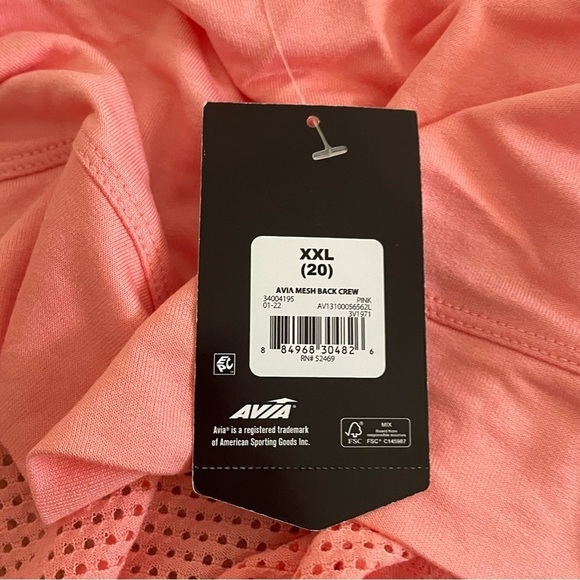 Avia Women’s Mesh Back Long Sleeve T-Shirt With Side Slit XXL 20 - Picture 9 of 14